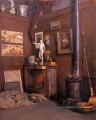 Innenraum eines Studio mit Herd Gustave Caillebotte
